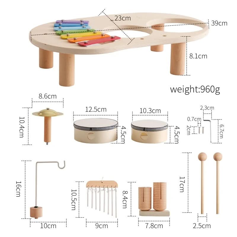 Ensemble Musical en Bois pour Bébés Créatifs 5