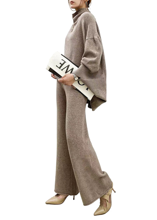 Ensemble Printemps Femme Pull et Pantalon Large 1