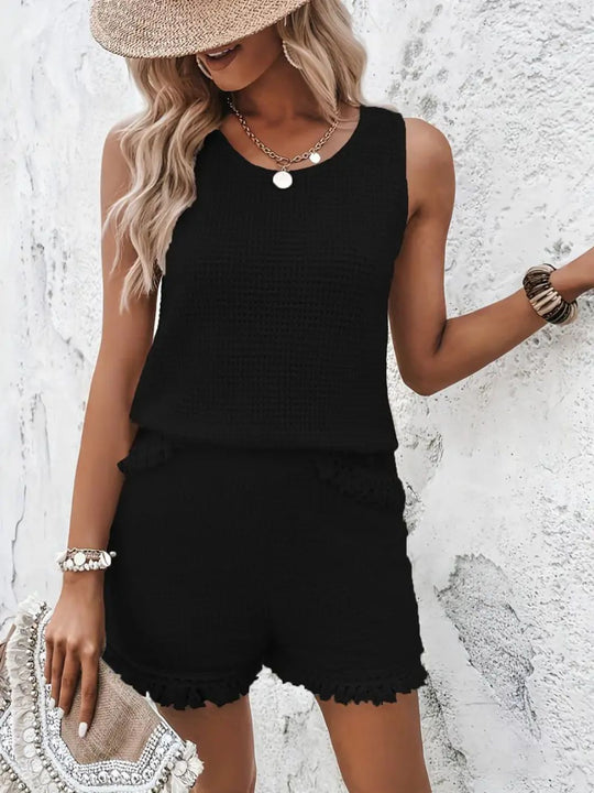Ensemble Survêtement Femme Débardeur Col Rond Polyester Spandex 8