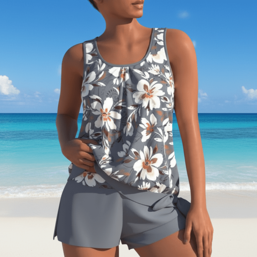 Ensemble Tankini Floral Bicolore Femme 4