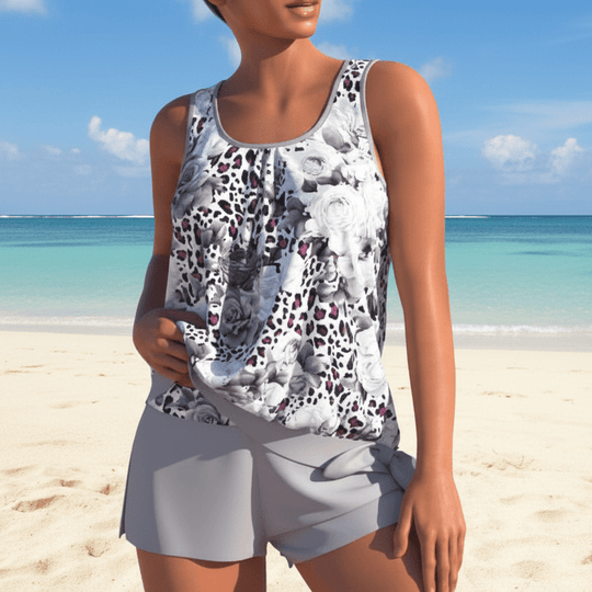 Ensemble Tankini Floral Bicolore Femme 5