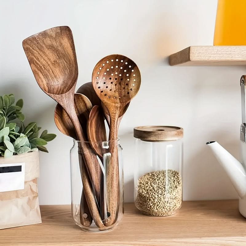 Ensemble Ustensiles de Cuisine NordicWood Pratique et Fonctionnel 1