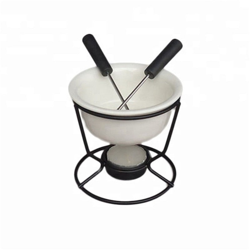 Ensemble à Fondue en Céramique Moderne pour Chocolat et Fromage 0