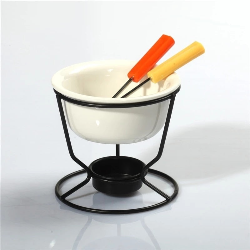 Ensemble à Fondue en Céramique Moderne pour Chocolat et Fromage 1