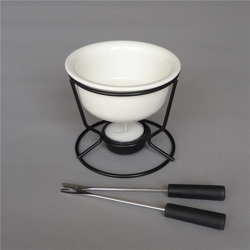 Ensemble à Fondue en Céramique Moderne pour Chocolat et Fromage 3