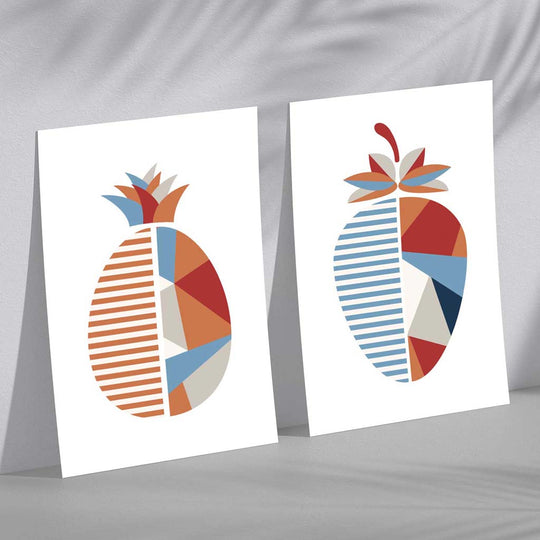 Ensemble d'Art Géométrique Fraises pour Décoration 0