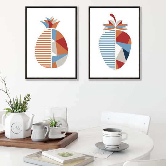 Ensemble d'Art Géométrique Fraises pour Décoration 1