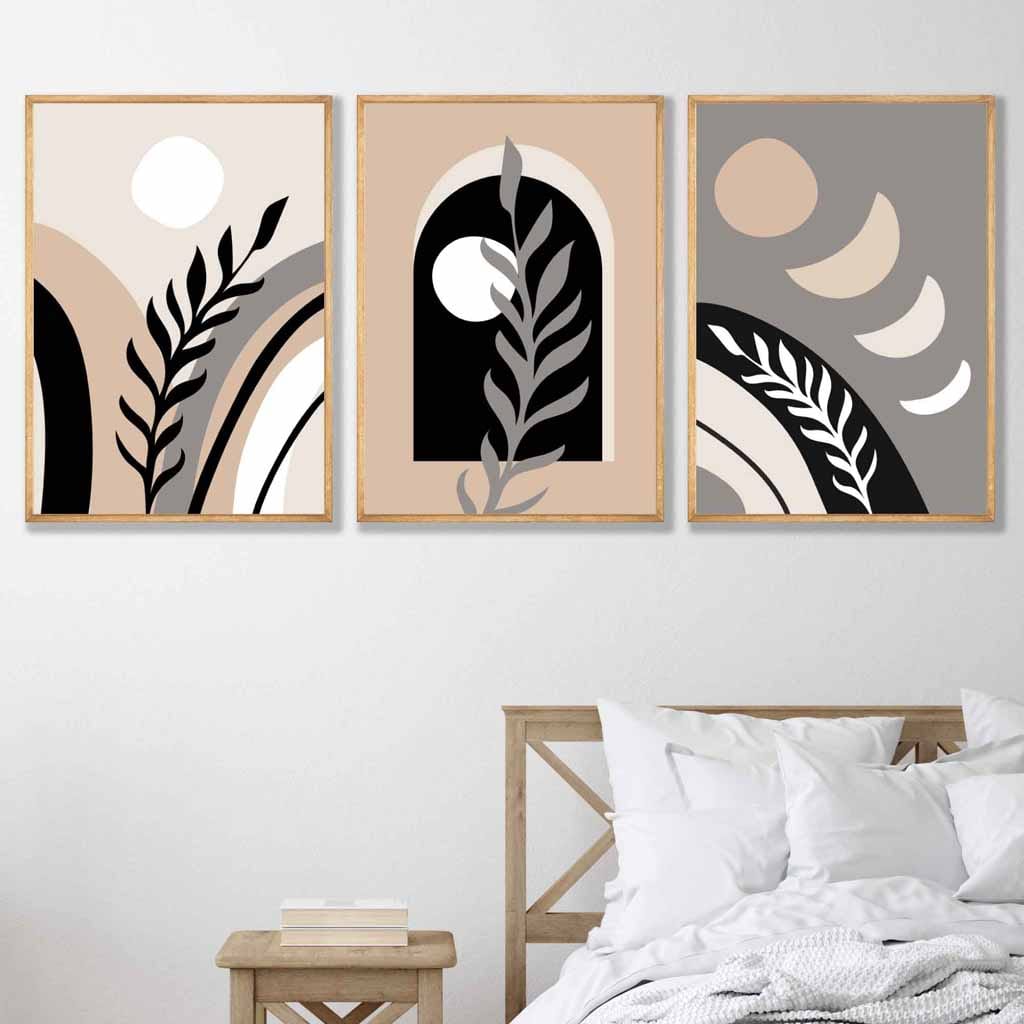 Ensemble d'Art Mural Abstrait Boho pour Décoration Murale Intérieure 2