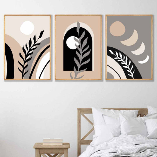 Ensemble d'Art Mural Abstrait Boho pour Décoration Murale Intérieure 2