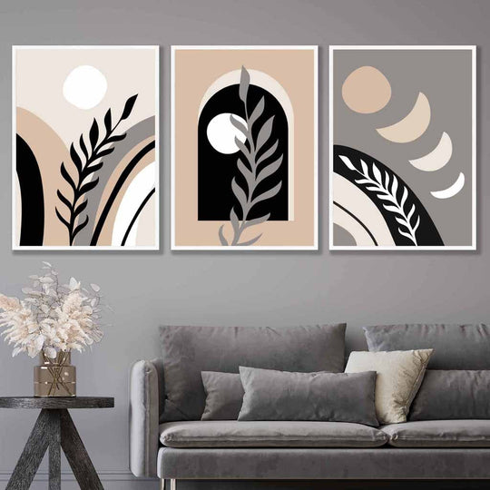 Ensemble d'Art Mural Abstrait Boho pour Décoration Murale Intérieure 3