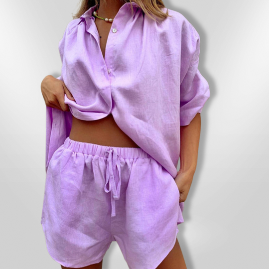 Ensemble d'Été Femme Chemise Oversize et Short Ajustable 5