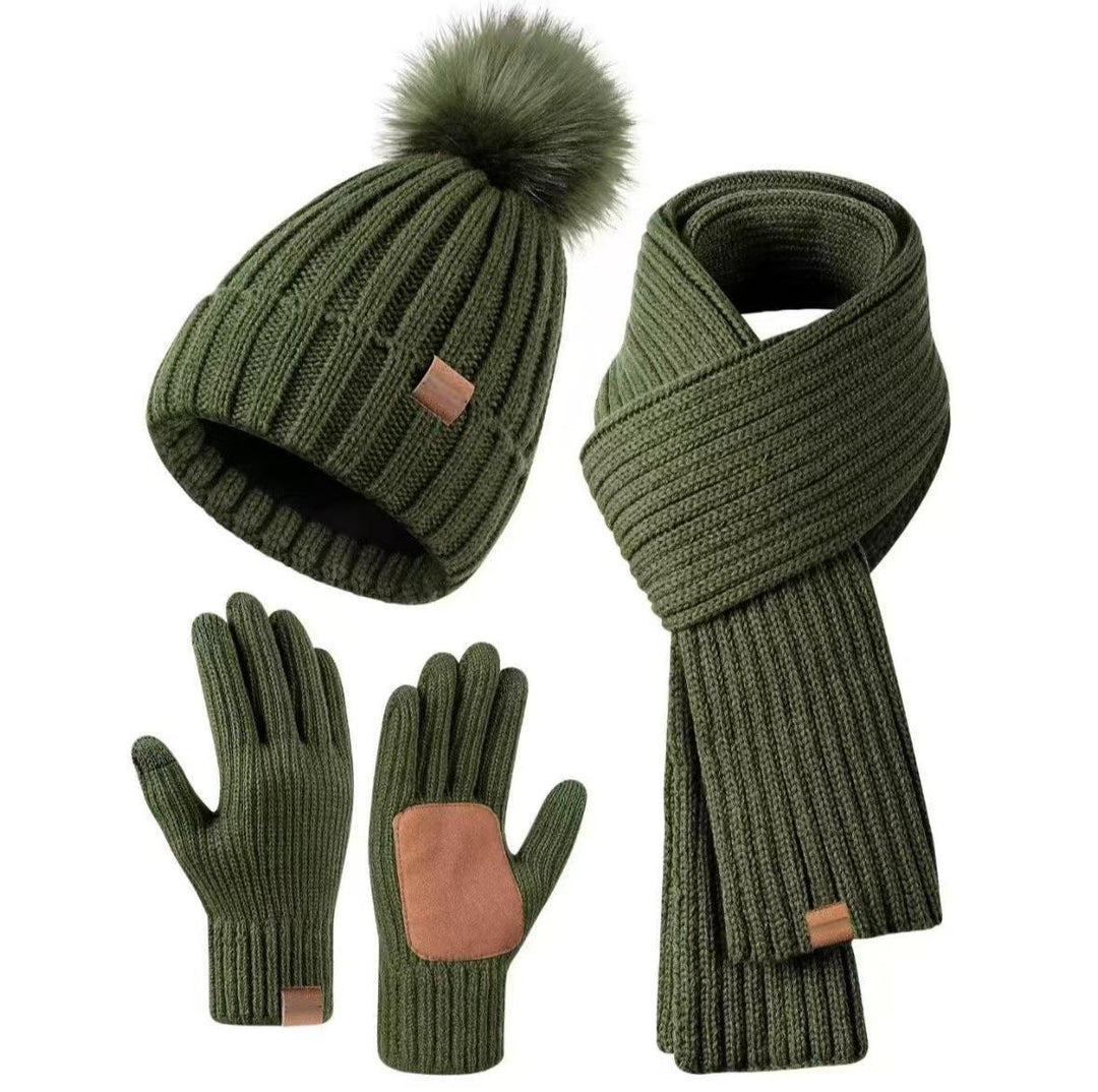 Ensemble d'Hiver 3 en 1 pour Femmes avec Bonnet, Écharpe et Gants Tactiles 4