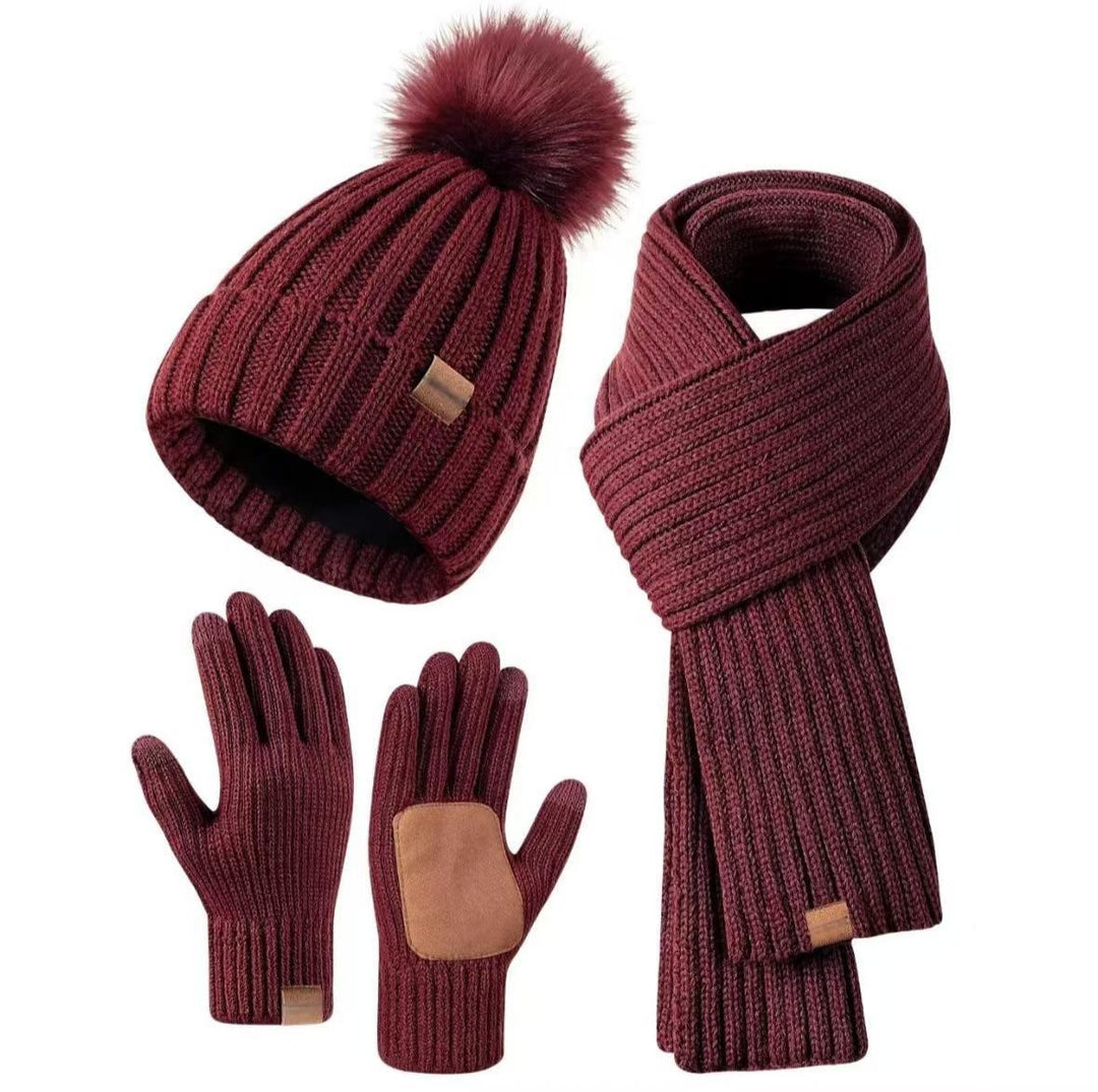 Ensemble d'Hiver 3 en 1 pour Femmes avec Bonnet, Écharpe et Gants Tactiles 5