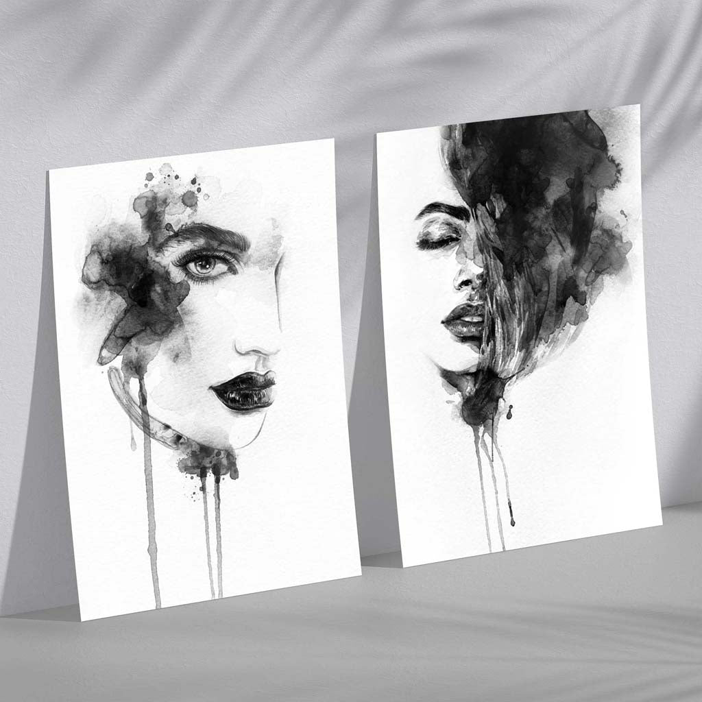 Ensemble d'Illustrations de Mode Noir et Blanc 0