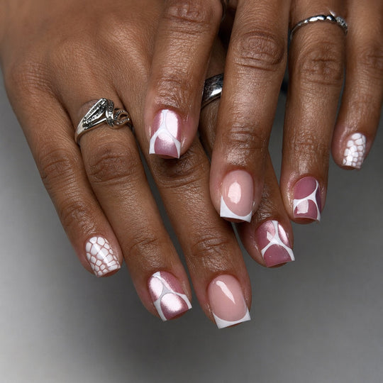 Ensemble d'Ongles à Pression pour Femme Style Artistique Moderne 1