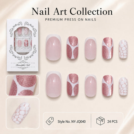 Ensemble d'Ongles à Pression pour Femme Style Artistique Moderne 2