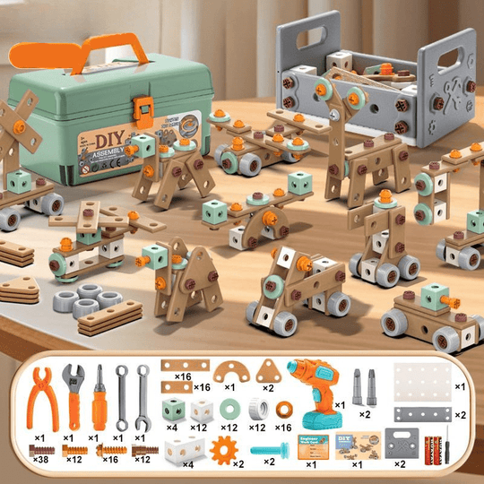 Ensemble d'Outils pour Enfants - Kit de Construction Créatif 11