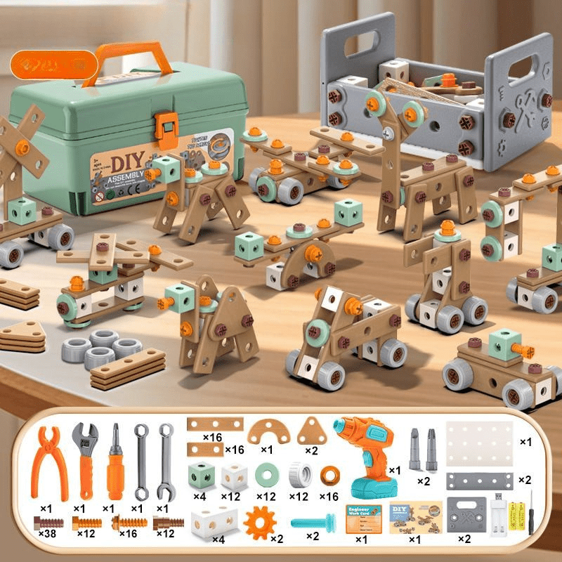 Ensemble d'Outils pour Enfants - Kit de Construction Créatif 9