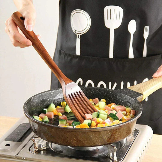 Ensemble d'Ustensiles de Cuisine en Bois 4