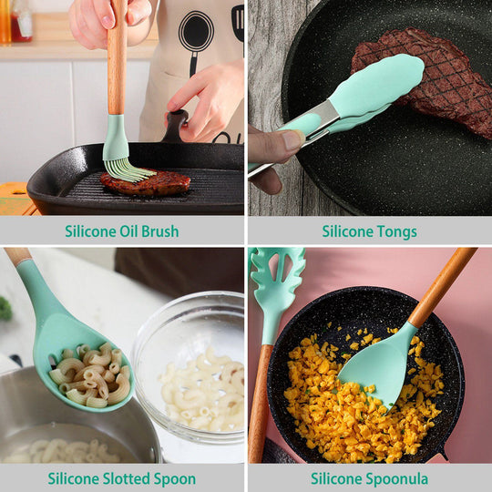 Ensemble d'Ustensiles de Cuisine en Silicone pour Femmes 6