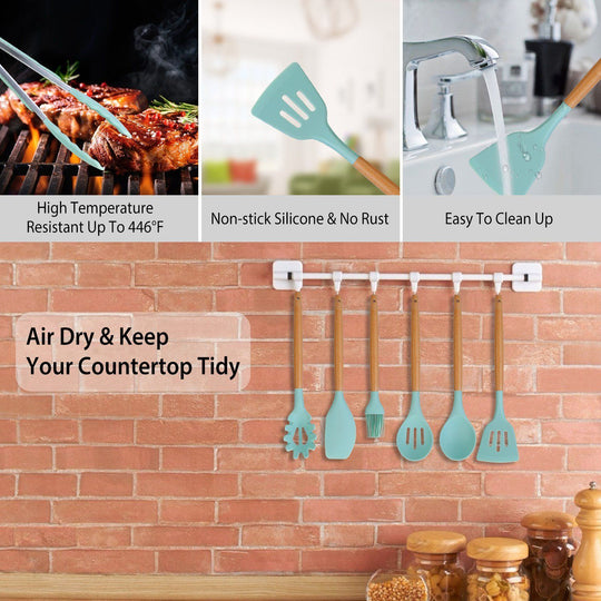 Ensemble d'Ustensiles de Cuisine en Silicone pour Femmes 7