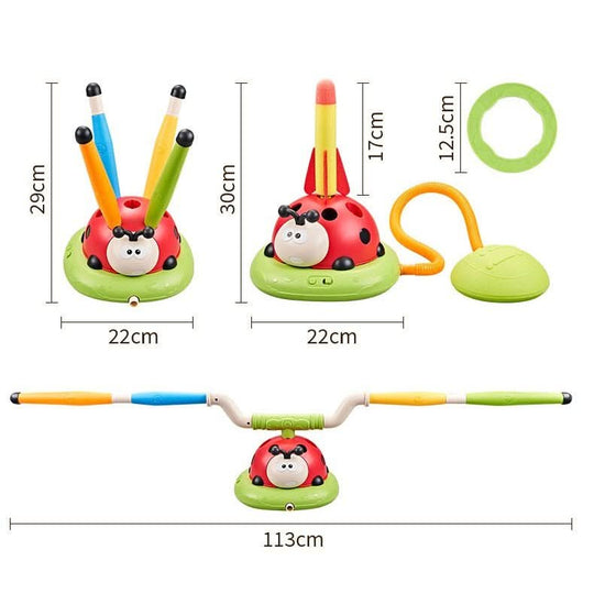 Ensemble d'activités pour enfants 3 en 1 avec corde à sauter et fusée à pédales 4