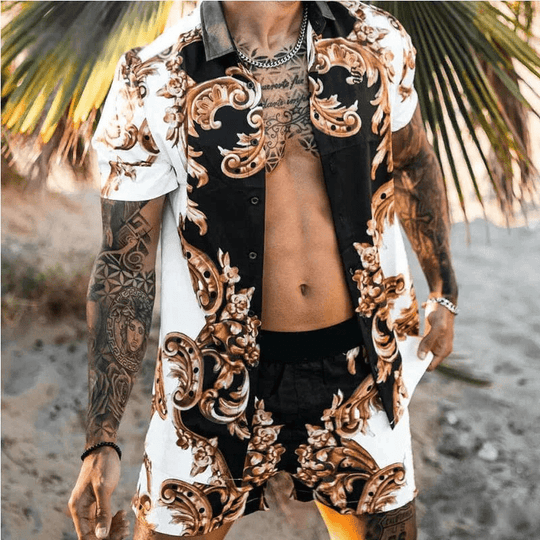 Ensemble d'été pour homme à manches courtes et short 1