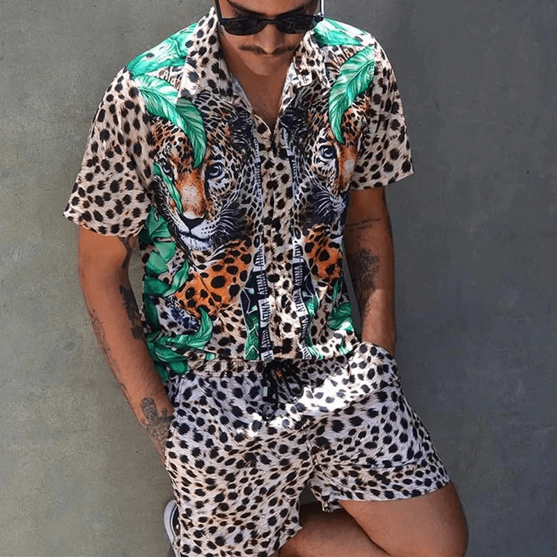 Ensemble d'été pour homme à manches courtes et short 3