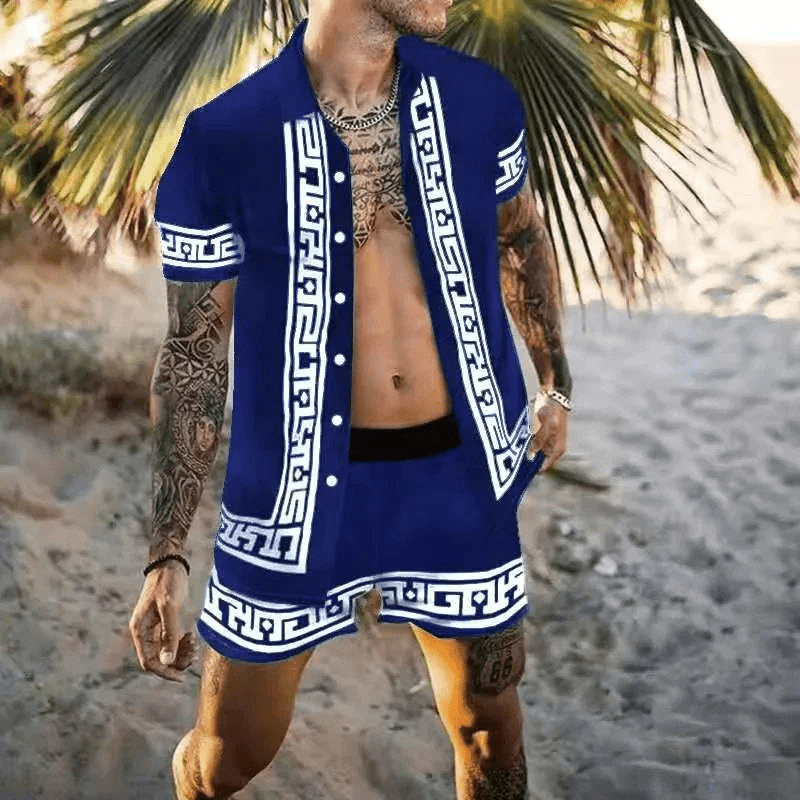 Ensemble d'été pour homme à manches courtes et short 5