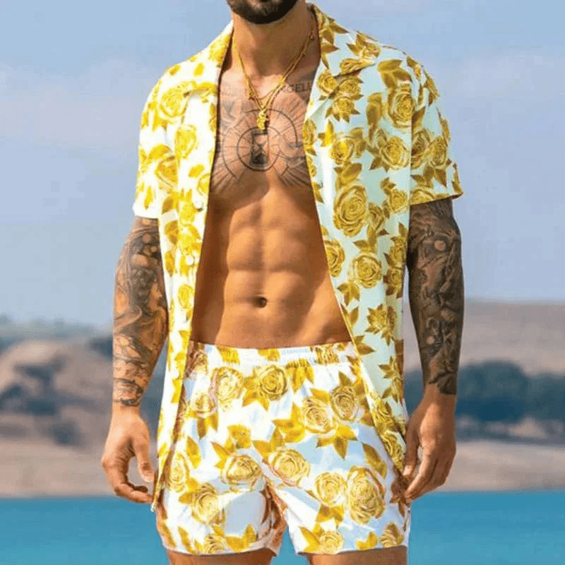 Ensemble d'été pour homme à manches courtes et short 6
