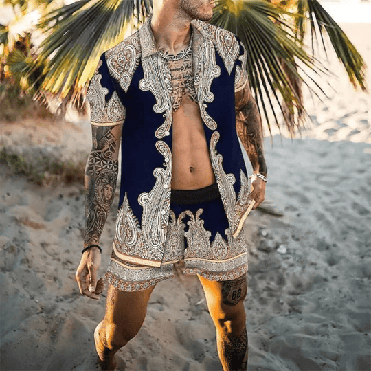 Ensemble d'été pour homme à manches courtes et short 8