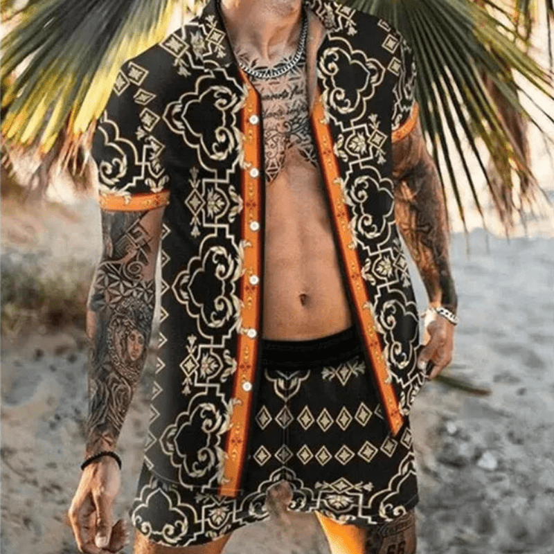 Ensemble d'été pour homme à manches courtes et short 9