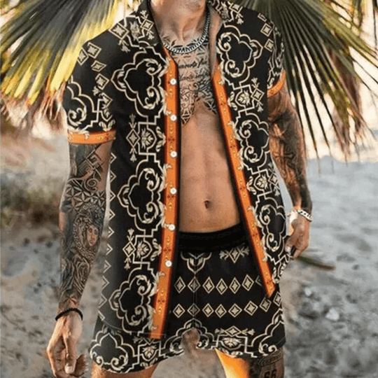 Ensemble d'été pour homme à manches courtes et short 9