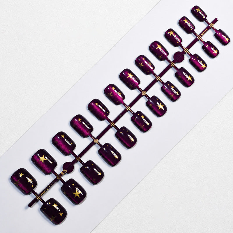 Ensemble d'ongles artistiques pour femmes avec motifs étoiles 2