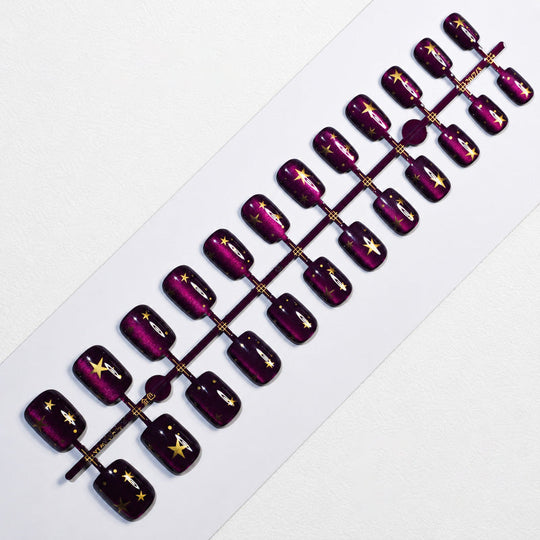 Ensemble d'ongles artistiques pour femmes avec motifs étoiles 2