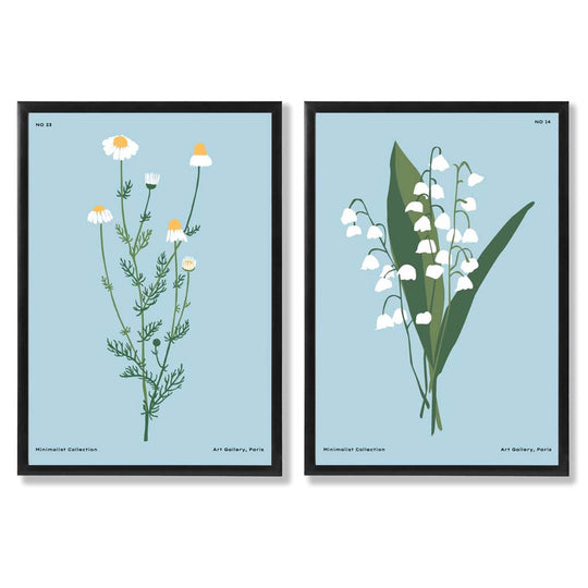 Ensemble de 2 Illustrations de Fleurs Sauvages 0