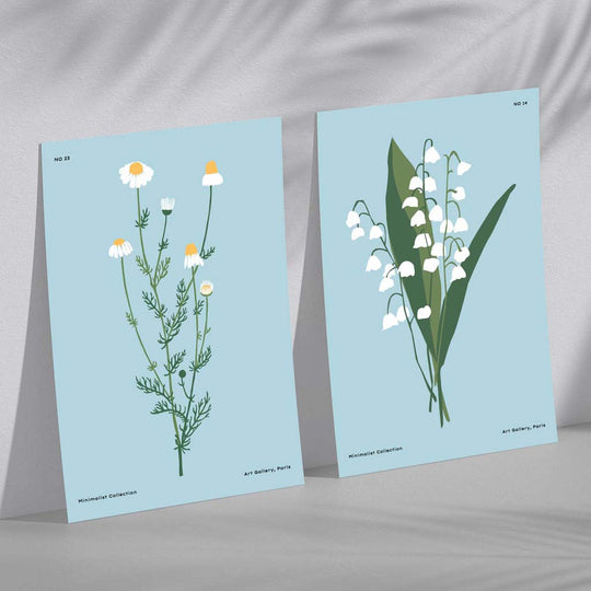 Ensemble de 2 Illustrations de Fleurs Sauvages 2