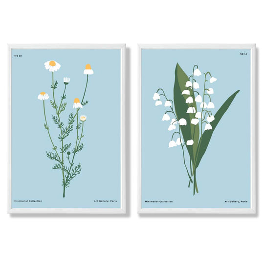 Ensemble de 2 Illustrations de Fleurs Sauvages 3