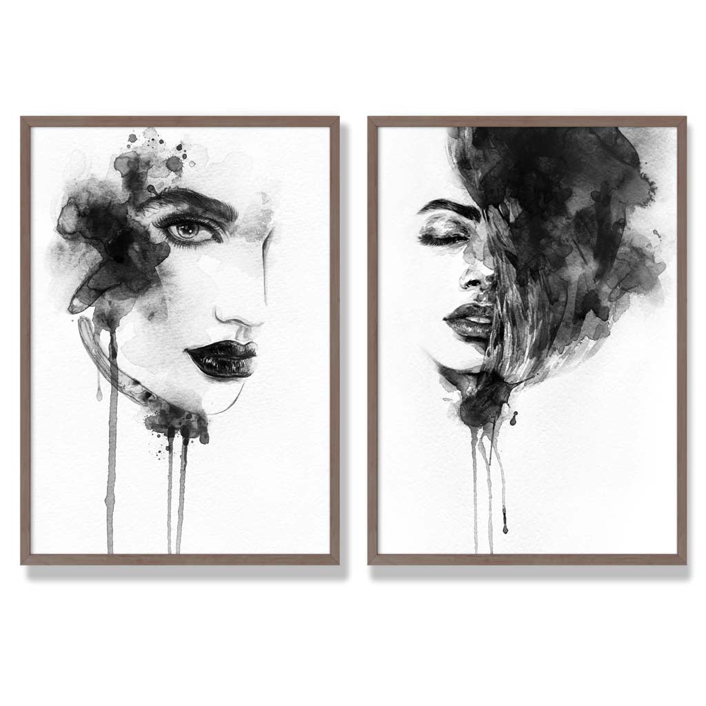 Ensemble de 2 Impressions Encadrées en Noir et Blanc 7