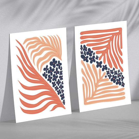 Ensemble de 2 Impressions d'Art Boho Floral pour Décoration 2