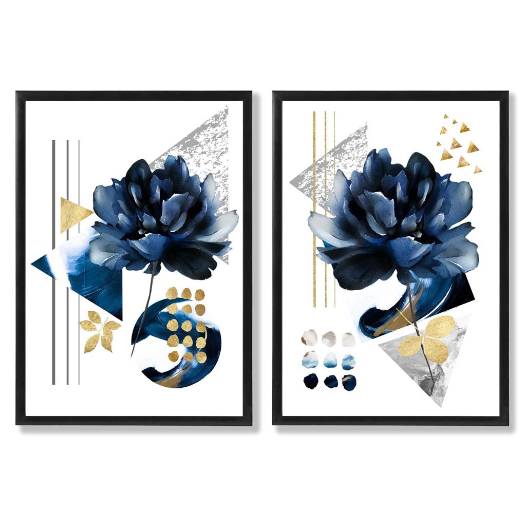 Ensemble de 2 Impressions d'Art Fleurs Contemporaines 0