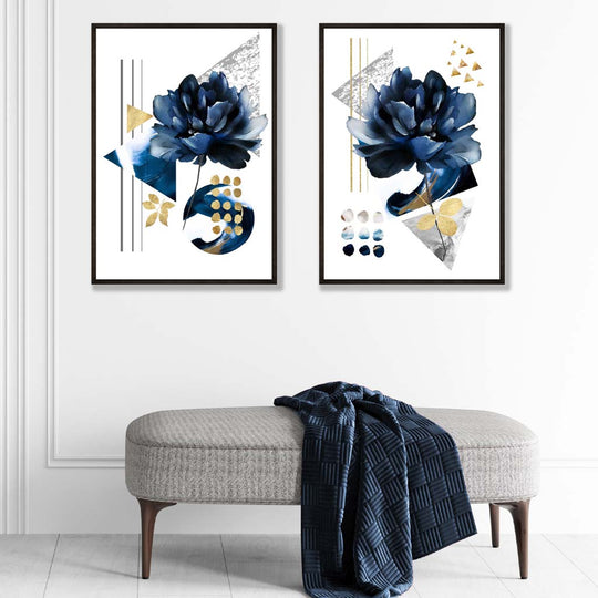 Ensemble de 2 Impressions d'Art Fleurs Contemporaines 1