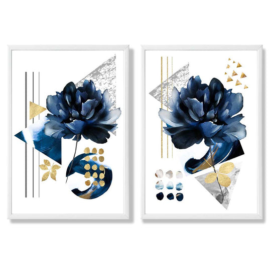 Ensemble de 2 Impressions d'Art Fleurs Contemporaines 3