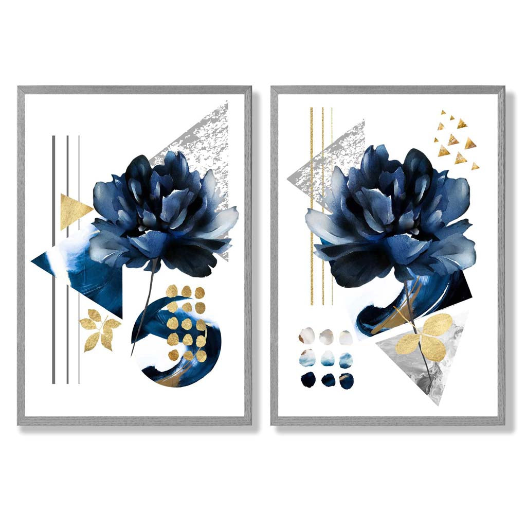 Ensemble de 2 Impressions d'Art Fleurs Contemporaines 5