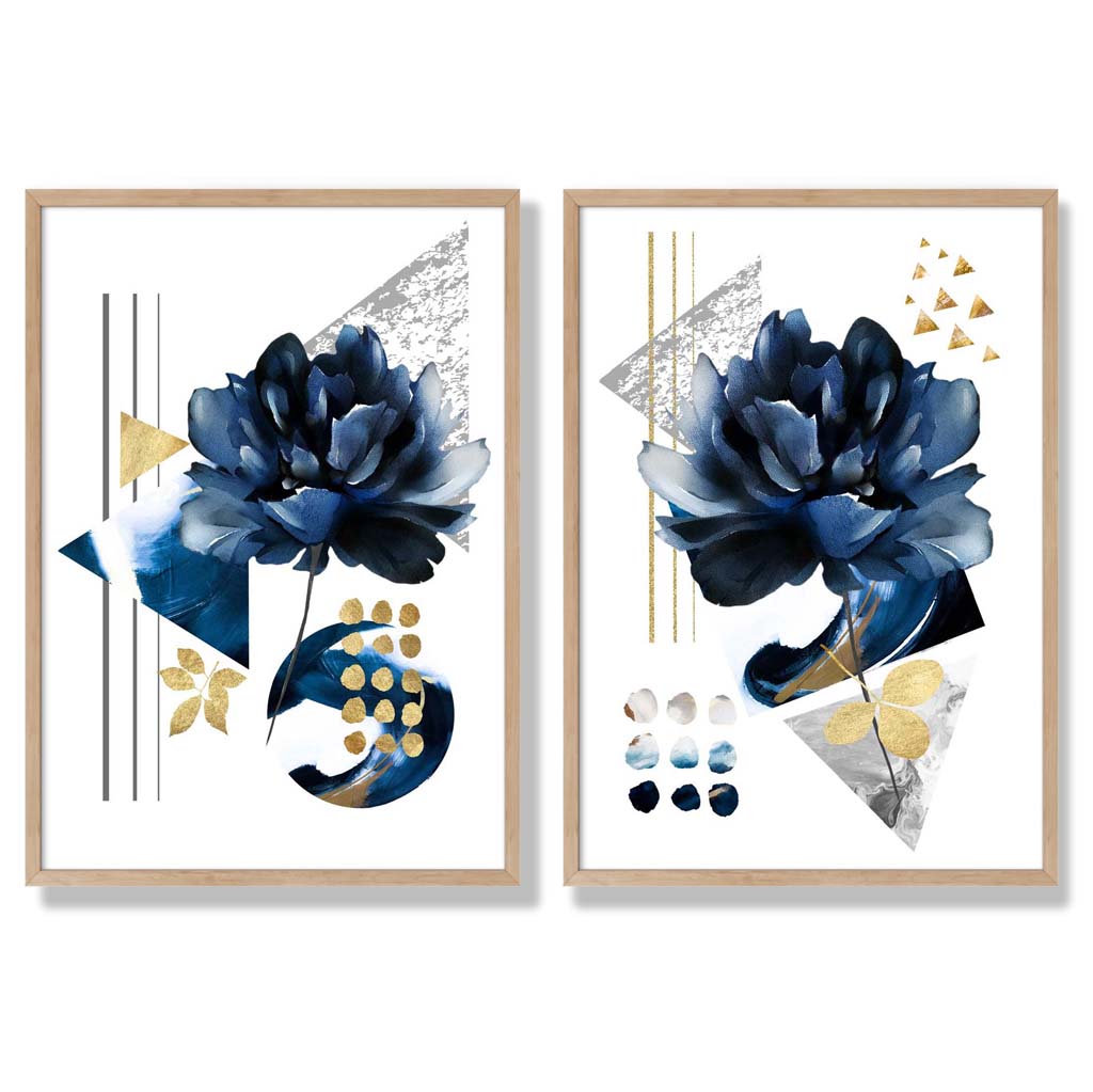 Ensemble de 2 Impressions d'Art Fleurs Contemporaines 6