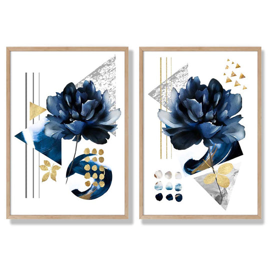 Ensemble de 2 Impressions d'Art Fleurs Contemporaines 6