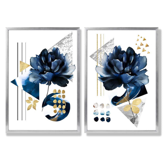 Ensemble de 2 Impressions d'Art Fleurs Contemporaines 9