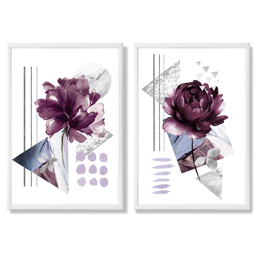 Ensemble de 2 Tirages d'Art Fleurs Modernes Contemporains 3