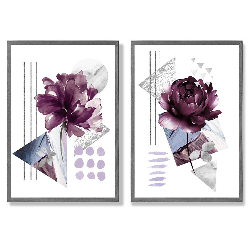 Ensemble de 2 Tirages d'Art Fleurs Modernes Contemporains 4