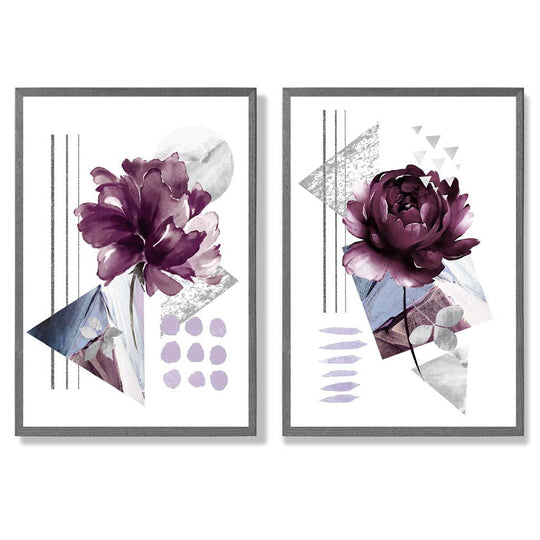 Ensemble de 2 Tirages d'Art Fleurs Modernes Contemporains 4